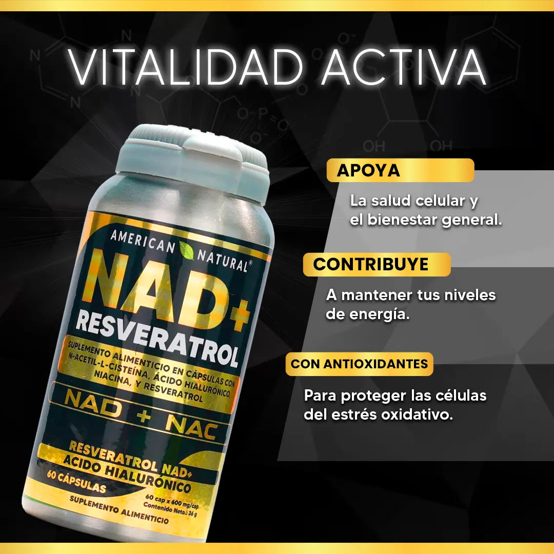 NAD+RESVERATROL Y ACIDO HIALURÓNICO