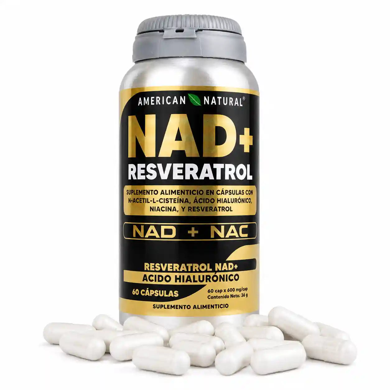 NAD+RESVERATROL Y ACIDO HIALURÓNICO
